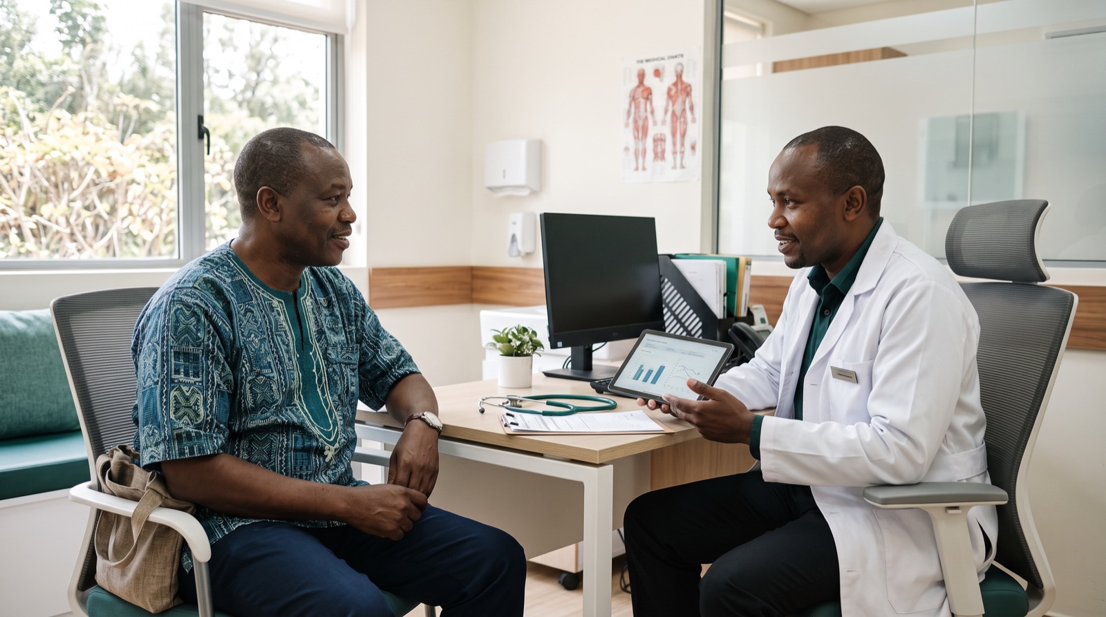 A doctor consulting with a patient