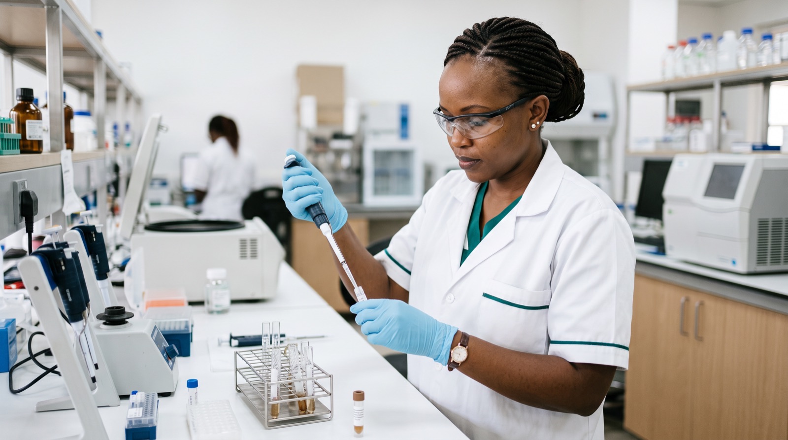 A laboratory scientist at work